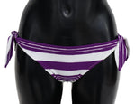 Dolce & Gabbana Purple White Stripes Beachwear Bikini Women's Bottom