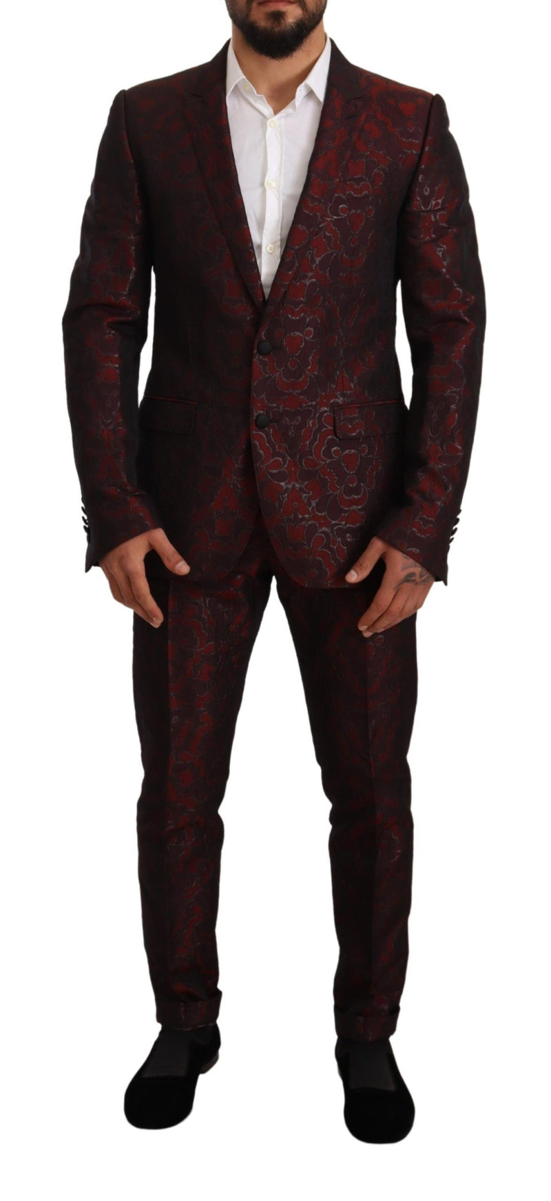 Dolce & Gabbana Elegant Red Martini Three Piece Men's Suit