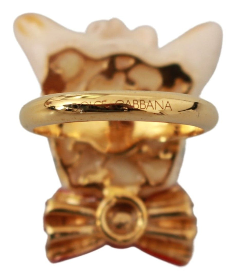 Dolce & Gabbana Chic Canine Gold-Tone Statement Women's Ring