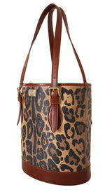 Dolce & Gabbana Elegant Leopard Bucket Tote Women's Bag