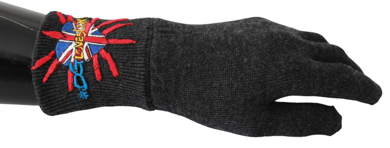 Dolce & Gabbana Gray #DMen'sLondon Embroidered Wool Men's Gloves