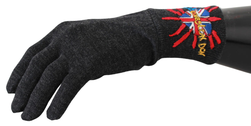 Dolce & Gabbana Gray #DMen'sLondon Embroidered Wool Men's Gloves