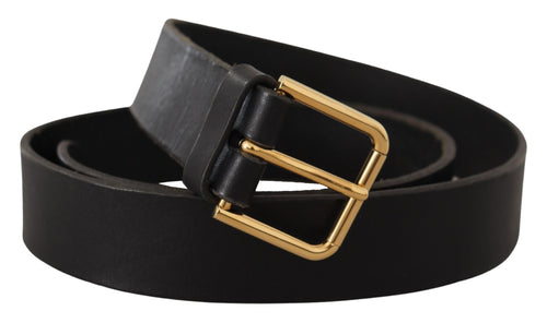 Dolce & Gabbana Elegant Leather Belt with Metal Men's Buckle