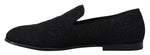 Dolce & Gabbana Elegant Jacquard Black Loafers Slide On Men's Flats
