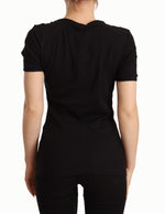 Dolce & Gabbana Elegant Black Cotton Short Sleeve Women's Top