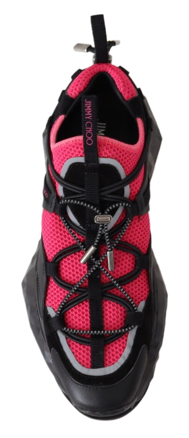 Jimmy Choo Diamond Black Pink Leather Women's Sneaker