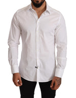 Dolce & Gabbana Elegant Slim Fit White Dress Men's Shirt
