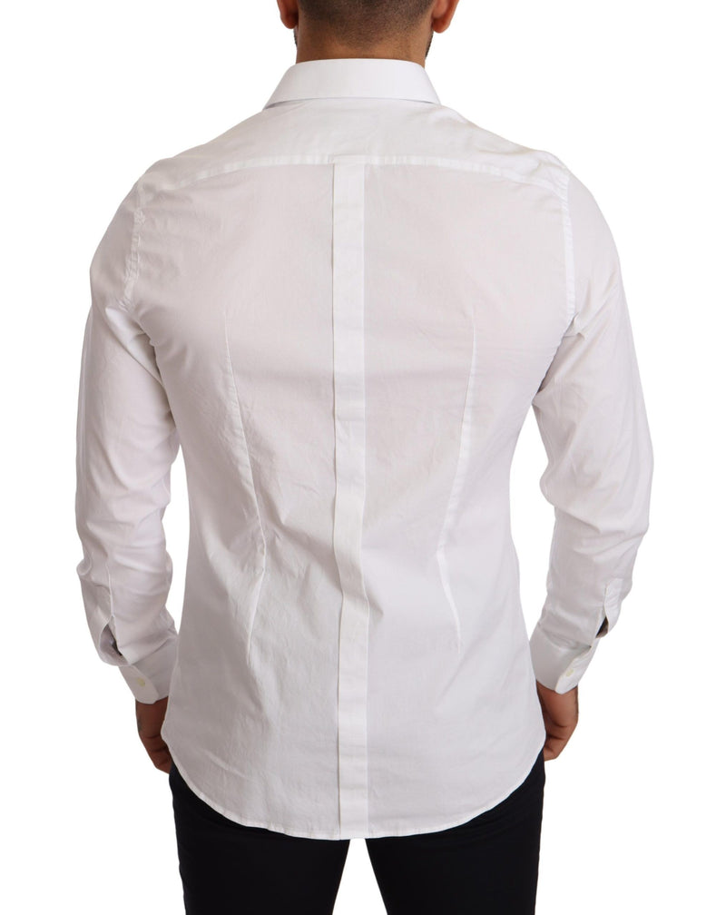 Dolce & Gabbana White Cotton Stretch Formal Men's Shirt