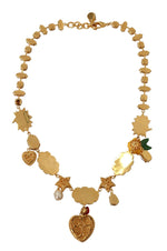 Dolce & Gabbana Gold Cartoon Love Star Boom Crystals Chain Women's Necklace