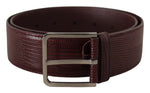Dolce & Gabbana Elegant Maroon Leather Belt with Engraved Women's Buckle