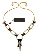 Dolce & Gabbana Elegant Gold Brass Pearl Statement Women's Necklace