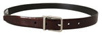 Dolce & Gabbana Elegant Dark Brown Patent Leather Men's Belt