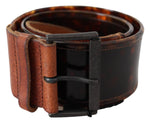 Ermanno Scervino Elegant Dark Brown Leather Belt with Vintage Women's Buckle
