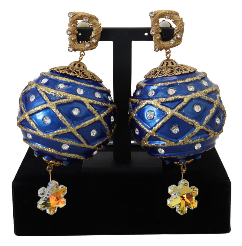 Dolce & Gabbana Elegant Dangling Crystal Christmas Ball Women's Earrings