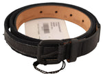 Ermanno Scervino Classic Black Leather Belt with Buckle Women's Fastening
