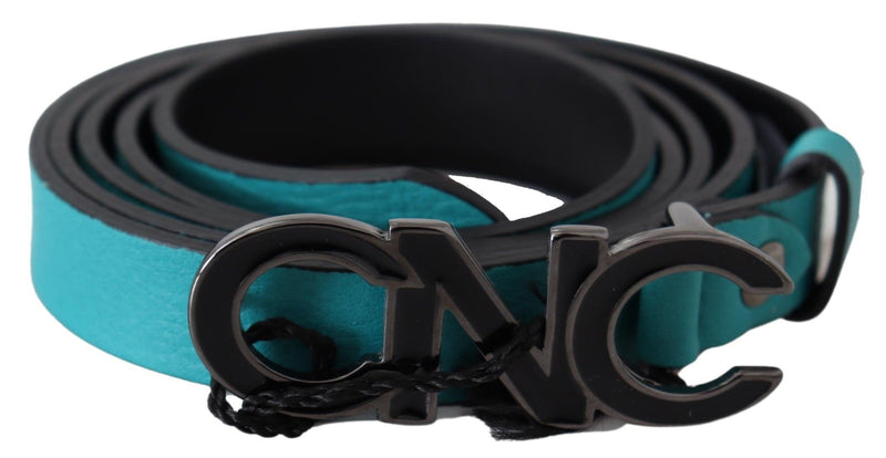 Costume National Chic Blue Green Leather Fashion Women's Belt