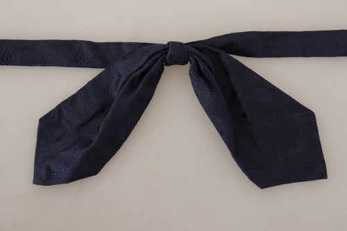 Dolce & Gabbana Elegant Silk Blue Floral Bow Men's Tie