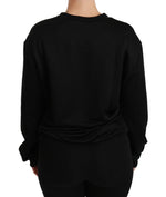 Dolce & Gabbana Black Cotton Crewneck Pullover Women's Sweater