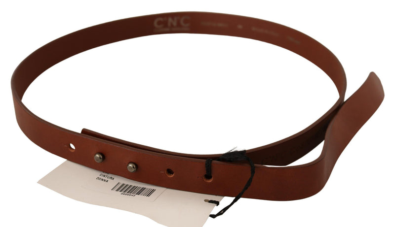 Costume National Brown Leather Silver Fastening Women's Belt