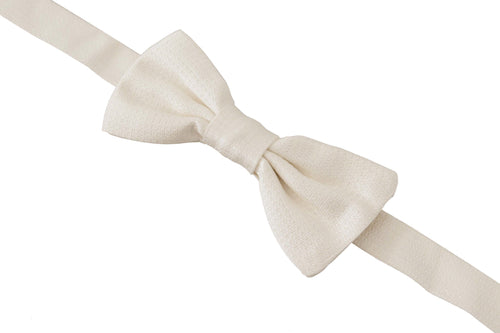 Dolce & Gabbana Elegant Silk Bow Tie in Off Men's White