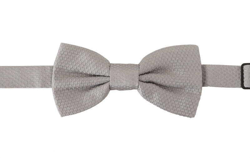 Dolce & Gabbana Chic Gray Silk Bow Men's Tie