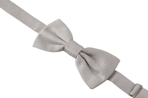 Dolce & Gabbana Chic Gray Silk Bow Men's Tie