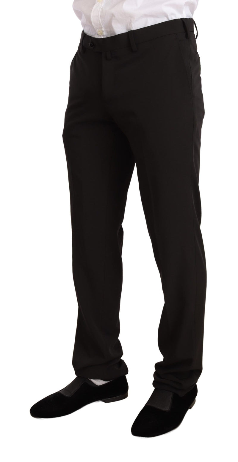 Domenico Tagliente Elegant Black Slim Fit Two-Piece Men's Suit