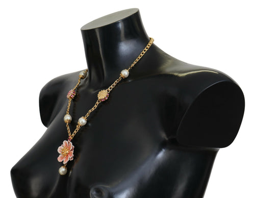 Dolce & Gabbana Elegant Floral Statement Charm Women's Necklace