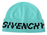 Givenchy Green Wool Beanie Unisex Logo Men's Hat