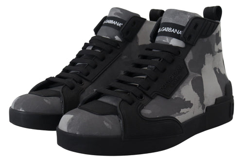 Dolce & Gabbana Camo Gray High-Top Men's Sneakers