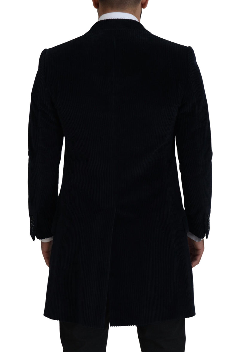 Dolce & Gabbana Elegant Black Cotton Long Cardigan Men's Jacket