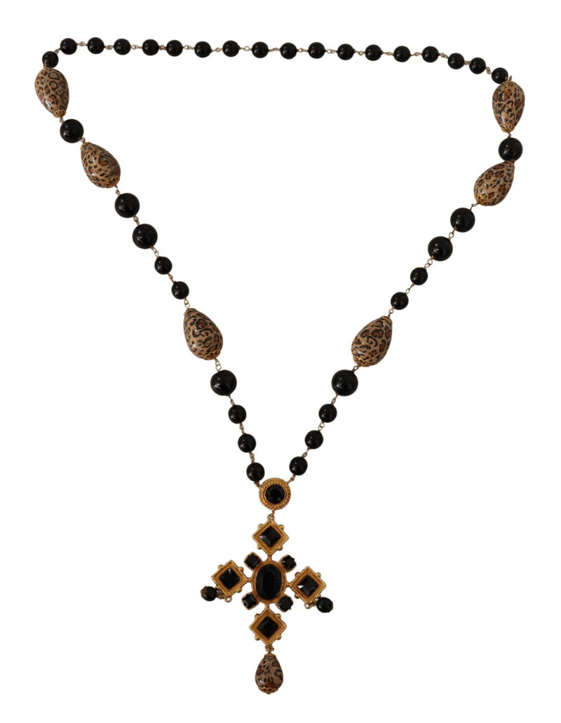 Dolce & Gabbana Elegant Charm Cross Necklace with Crystal Women's Details