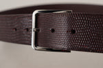 Dolce & Gabbana Dark Brown Calf Leather Silver Logo Metal Buckle Men's Belt
