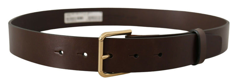 Dolce & Gabbana Elegant Dark Brown Leather Men's Belt