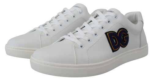 Dolce & Gabbana Elegant White Leather Men's Men's Sneakers
