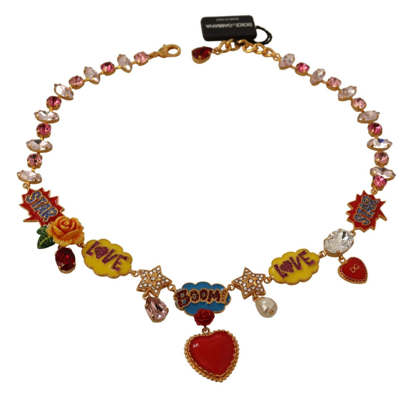 Dolce & Gabbana Charm Necklace with Hand-Painted Women's Elements
