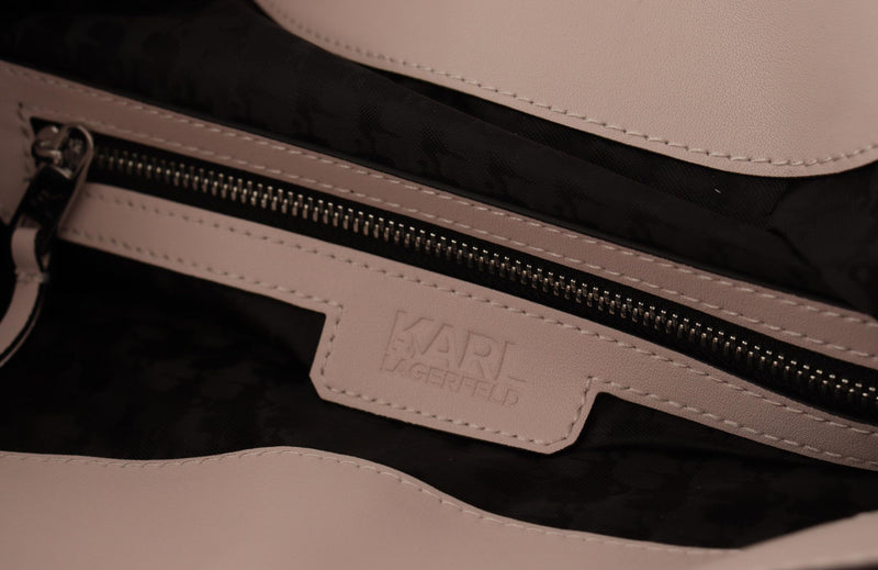 Karl Lagerfeld Light Pink Mauve Leather Shoulder Women's Bag