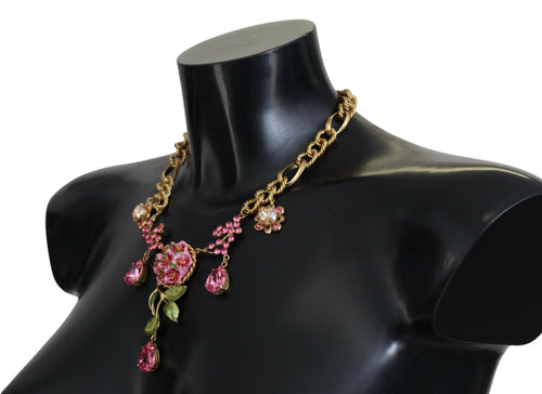 Dolce & Gabbana Elegant Floral Roses Gold-Plated Women's Necklace