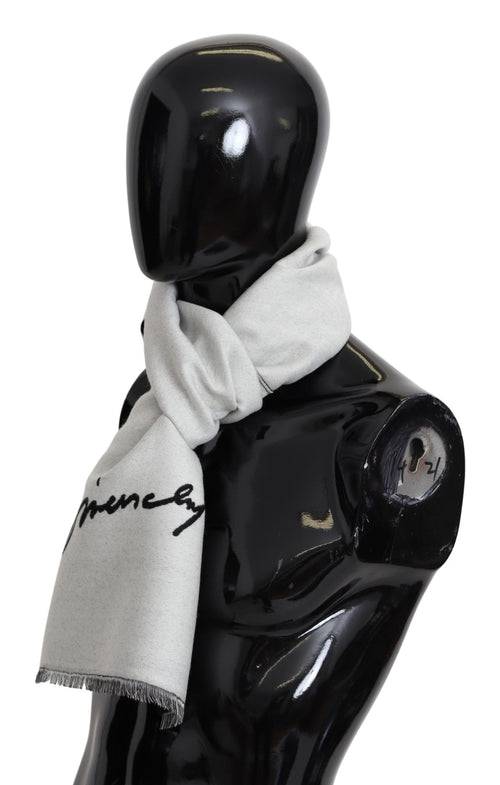 Givenchy Black White Wool Unisex Winter Warm Scarf Wrap Men's Shawl