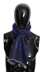 Givenchy Blue Wool Unisex Winter Warm  Scarf Wrap Men's Shawl