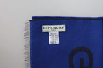 Givenchy Blue Wool Unisex Winter Warm  Scarf Wrap Men's Shawl