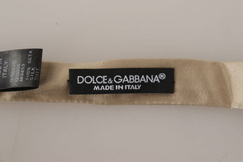 Dolce & Gabbana Dazzling Gold Silk Bow Men's Tie