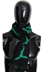 Givenchy Elegant Wool Silk Black Unisex Men's Scarf