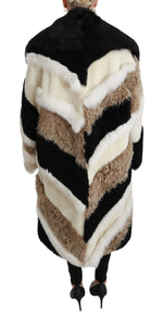 Dolce & Gabbana Sheep Fur Shearling Cape Jacket Women's Coat