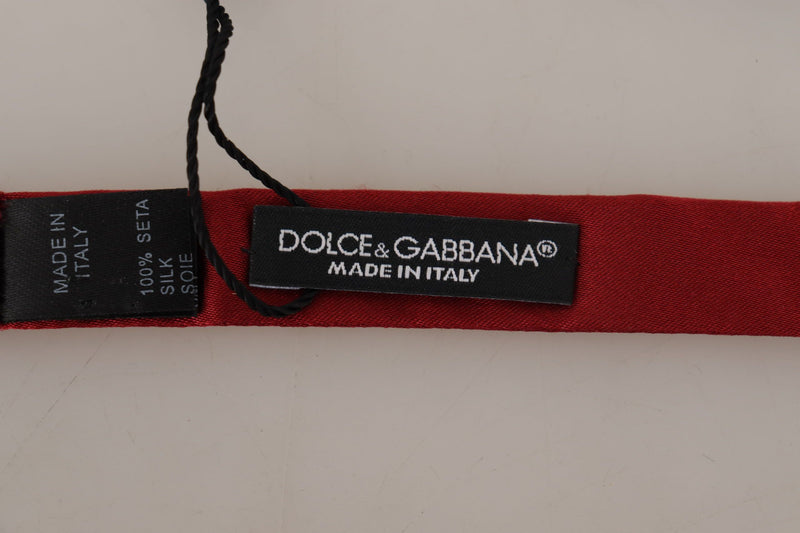 Dolce & Gabbana Elegant Silk Red Bow Men's Tie
