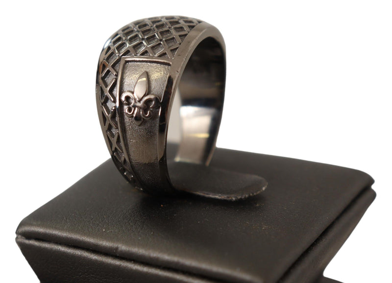 Nialaya Rhodium 925 Sterling Silver Mens Men's Ring