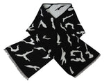 Givenchy Elegant Unisex Wool-Silk Scarf in Black &amp; Men's White
