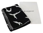 Givenchy Elegant Unisex Wool-Silk Scarf in Black &amp; Men's White