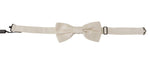 Dolce & Gabbana Elegant Off White Silk Bow Men's Tie