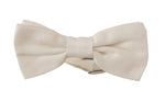 Dolce & Gabbana Elegant Off White Silk Bow Men's Tie